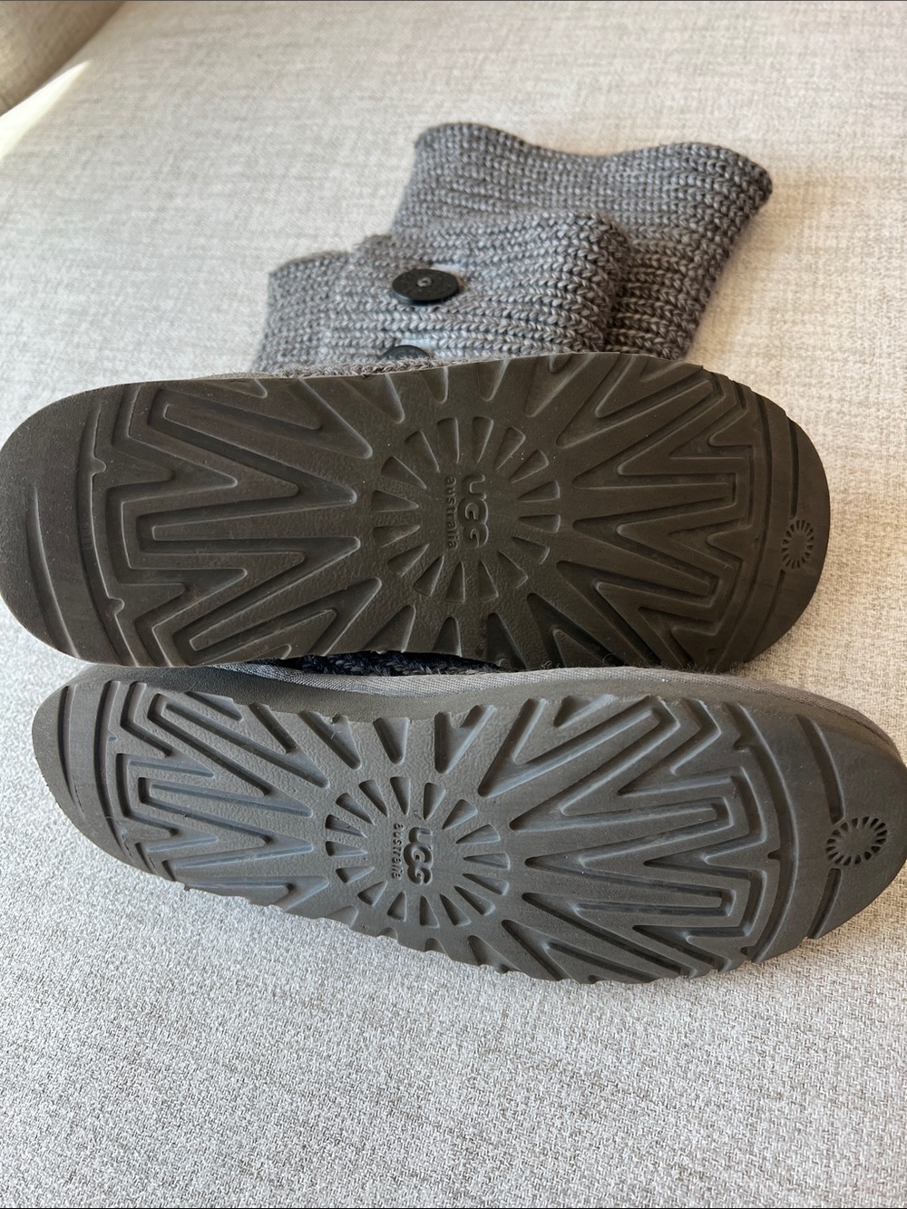 UGG Cardy Gray Knit Boots - Picture 3 of 7